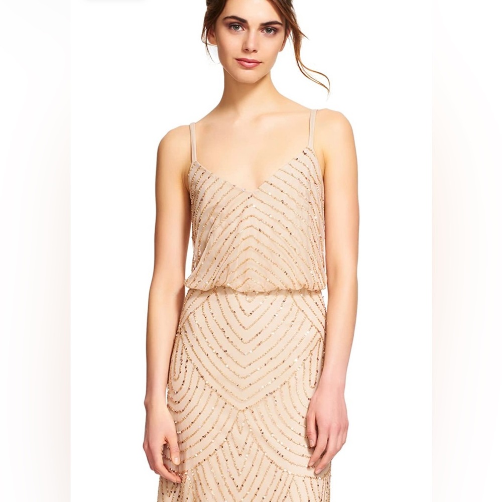 Beaded Evening Gown in Blush Color